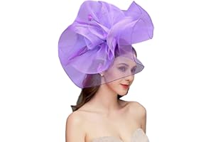 RZTA Women's Fascinators Hat for Women Tea Party Headband Wedding Cocktail Flower Mesh Feathers Hair Clip