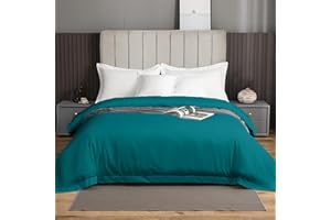 eBeddy Linens Luxury Duvet Cover Oversized King Size 120x98 Inch 100% Long-Staple Egyptian Cotton Soft and Breathable 1 Pieces Comforter Cover with Zipper Closure & Corner Ties, Teal Solid