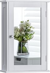 Vida Designs Bath Vida Priano Bathroom Cabinet Single Mirrored Door White view 7