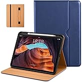DTTO for iPad (A16) 11th Generation Case 11 Inch 2025, iPad 10th Generation Case 10.9 Inch 2022, Premium Leather Business Folio Stand Cover with Pencil Holder - Auto Wake/Sleep, Navy Blue