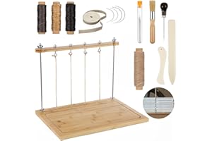 GONEJALL Book Binding Kits, Bookbinding Sewing Frame Set, Hand DIY Book Binding Tools with Bone Folder Paper Creaser, Awl, Curved Needles, Waxed Thread, Glue Brush, Bookbinding Supplies for Handmade DIY Books