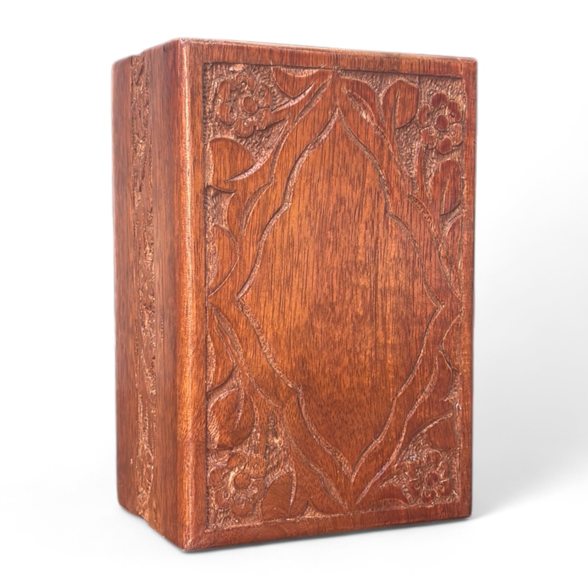 Photo 1 of S'vaav's Beautiful Handcrafted Made Wooden Urn Box | Holding Capacity Upto 60 Cubic Inch | for Human Ashes, Cremation Funeral & Decorative Urn Box (Pack of 1, Mahogany, Size: Medium)