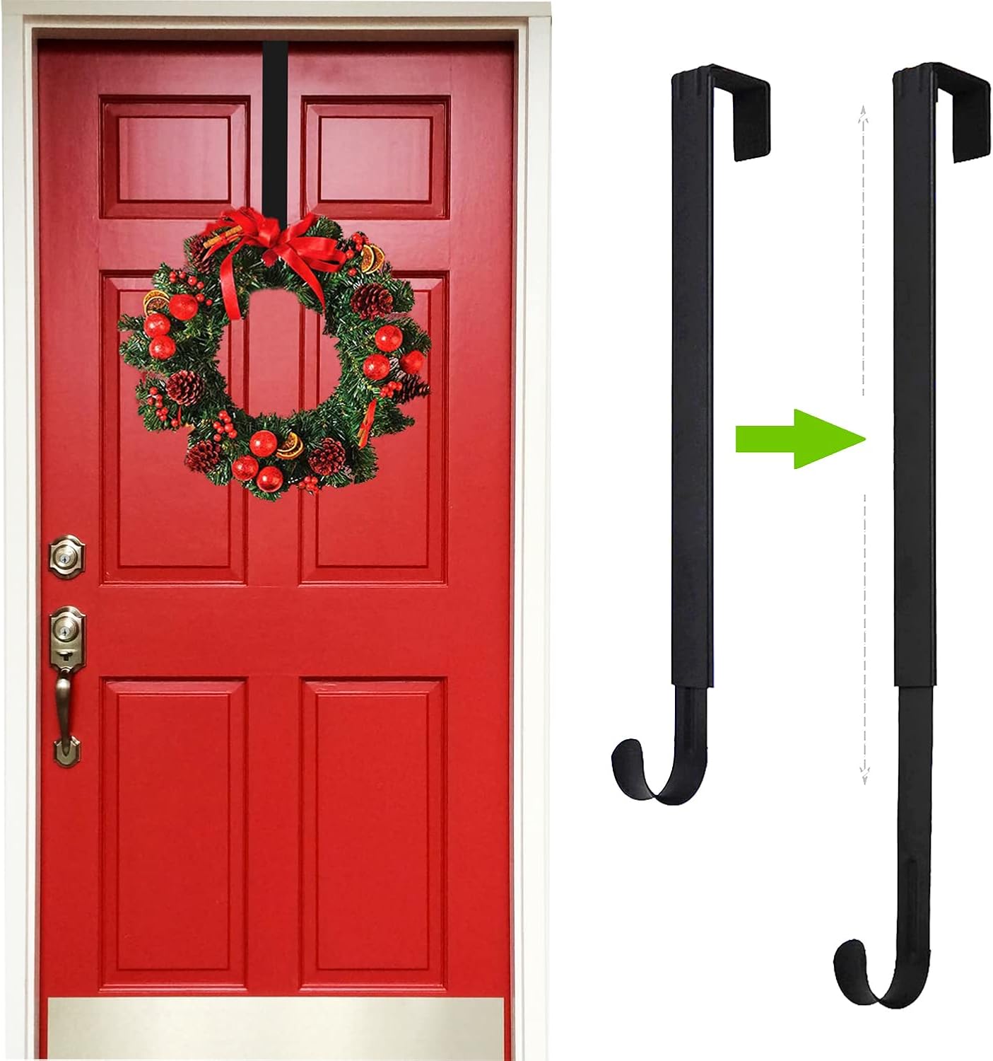 Wreath Hangers - Adjustable Wreath Hanger for Front Door, Wreath Door Hanger Front Door Wreath Hook from 15