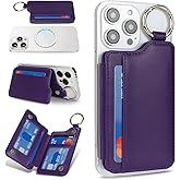 Cavor Magnetic Wallet for iPhone 17/16 Pro Max/15 Pro/14 Plus/13/12 Series,Compatible with MagSafe Wallet,Magnetic Card Holder with Adjustable Stand,for iPhone magsafe w allet-Purple