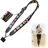 CUEDM Cell Phone Lanyard Crossbody,Adjustable Cell Phone Strap with Wallet,Clip and Go Strap for Phone with Wallet Crossbody