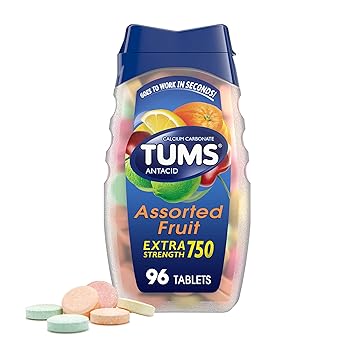 Tums Antacid Chewable Tablets Extra Strength For Heartburn Relief Assorted Fruit 96 Count Amazon Co Uk Business Industry Science
