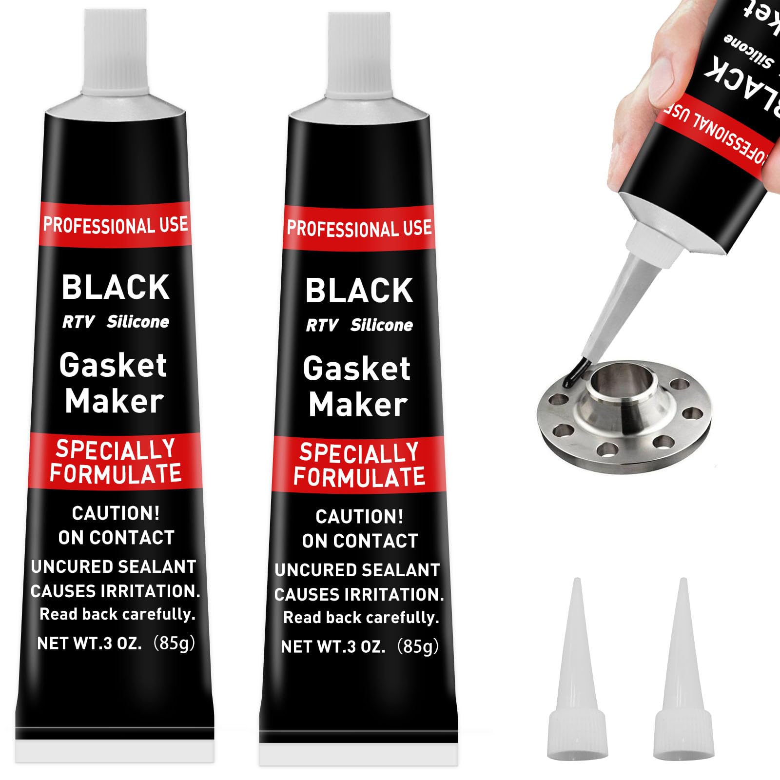 Photo 1 of 170g RTV Silicone Gasket Maker, Black Silicone Sealant Shockproof and Leakproof, High Temperature Resistant, RTV Sealant Can be Used in Engines, Transmissions, Superchargers and All Types of Gaskets