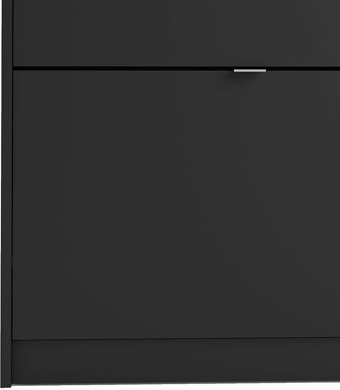 Schuhschrank mit zwei Türen, Farbe Schwarz, 70,3 x 85,2 x 16,55 cm — Foto 8 von 8