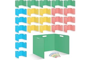 ZSMKJIAYE 24 Pcs Desk Dividers for Students Plastic Durable and Waterproof Privacy Folders Shields Test Dividers with Classroom Privacy Boards for School Study Teacher Supplies (Multicolor)