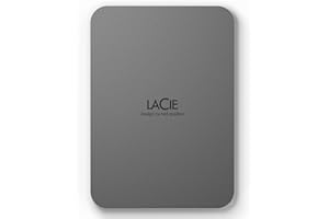 LaCie Mobile Drive Secure 5TB External Hard Drive Portable HDD - Space Grey, USB-C 3.2, for PC and Mac, Post-Consumer Recycle