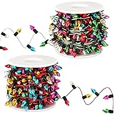 Jansun 32.8 feet Dollhouse Fake Lights String, 2 Rolls Miniatures Dollhouse Christmas Decorations for Doll House Miniature Furniture Crafts Accessories Christmas Holiday Party Decor