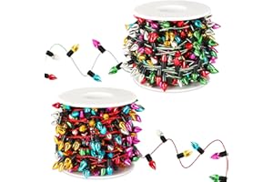 Jansun 32.8 feet Dollhouse Fake Lights String, 2 Rolls Miniatures Dollhouse Christmas Decorations for Doll House Miniature Furniture Crafts Accessories Christmas Holiday Party Decor