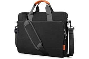 Bagasin 17 17.3 18 inch Laptop Computer PC Shoulder Bag Carrying Case, Water-Repellent Fabric Briefcase, Lightweight Toploader, Business Casual or School