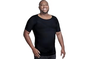 QORE LOGIQ Gynecomastia Short Sleeve Slimming Compression Shirt Men, Shapewear Mens Compression Shirt, Tank Top Body Shaper