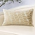 Yangest 20x20 Vintage Floral Chenille Pillow Cover - Soft Neutral Coffee Brown Farmhouse Throw Pillow Case For Couch, Sofa, Bed & Living Room Decor