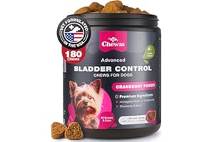 CHEWIA Dog UTI Treatment - Dog Cranberry Supplement for Urinary Tract, Bladder & Kidney Health, Incontinence Support - Bladder Control Cranberry Chews - Cranberry Supplement for Dog Incontinence