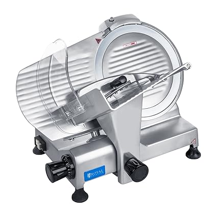 Royal Catering RCAM 220PRO Allesschneider Brotschneidemaschine Aufschnittmaschine Edelstahl Gastro Profi (40 x 42 x 34 cm, 12