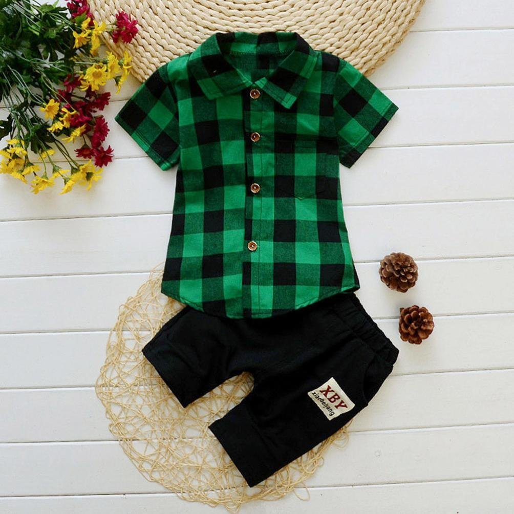 Lmmvp Vetements Bebe Garcon 3 Ans Pantalons 6 Mois Mode Ensemble Bebe Garcon Ete Plaid Outfit Manteau Garcon Sport Chemise Sweat T Shirt Tops Vetements Bebe Garcon 0 24m Iplanmovilidad Com