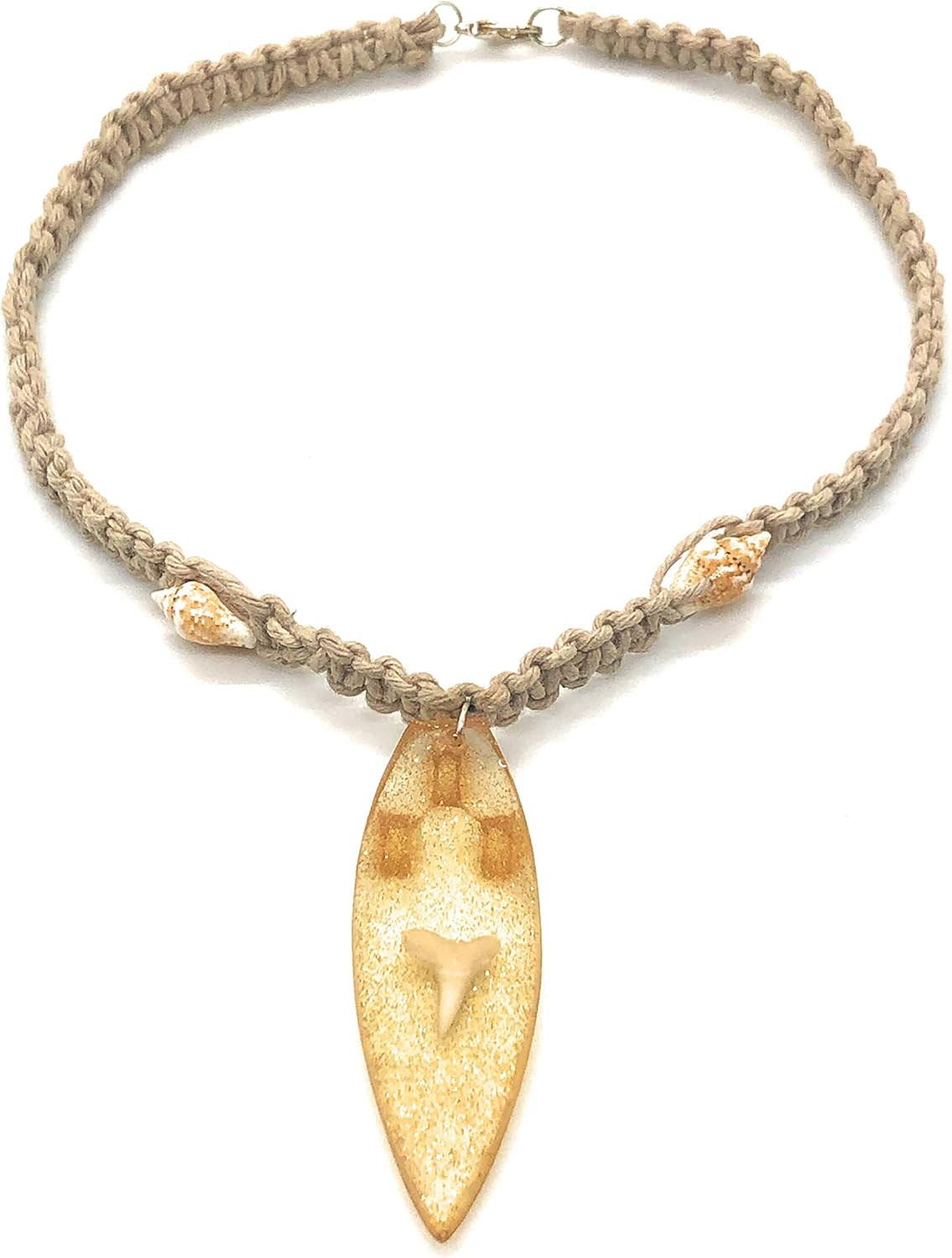 Love's Surf Gems Surfboard Necklace/Choker Sharktooth Surfboard-Beach Jewelry Summer Accessories Surfer Jewelry
