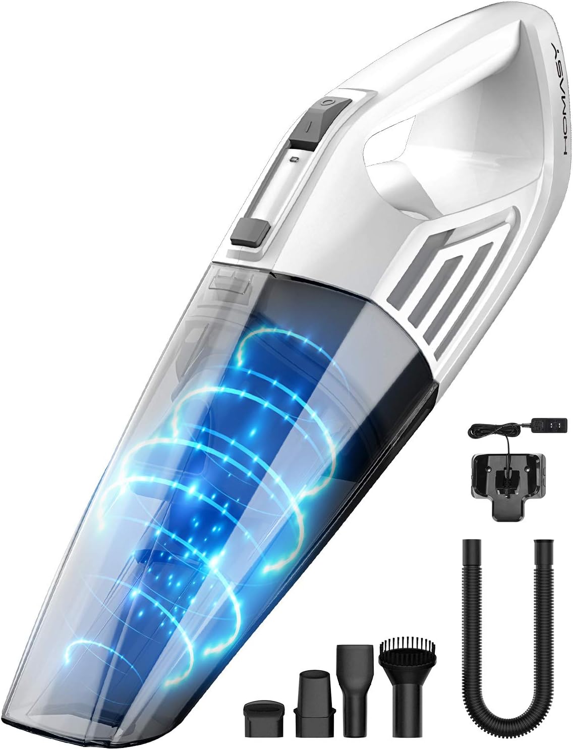 Holife Handheld Vacuum Cordless, Portable & Lightweight Low Noise Wet Dry Rechargeable 4 Hour Fast Charge Vacuum Cleaner, Wall-Mounting Base for Car, Pet, Kitchen and Office