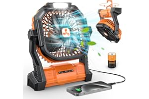 ONLYNEW Portable Fan Rechargeable, Cordless Battery Powered Fan with LED Lantern, Small Table Fan, USB Battery Operated Fans for Travel Bedroom Home Camping Tent Office Beach Desk Picnic Barbecue Fishing