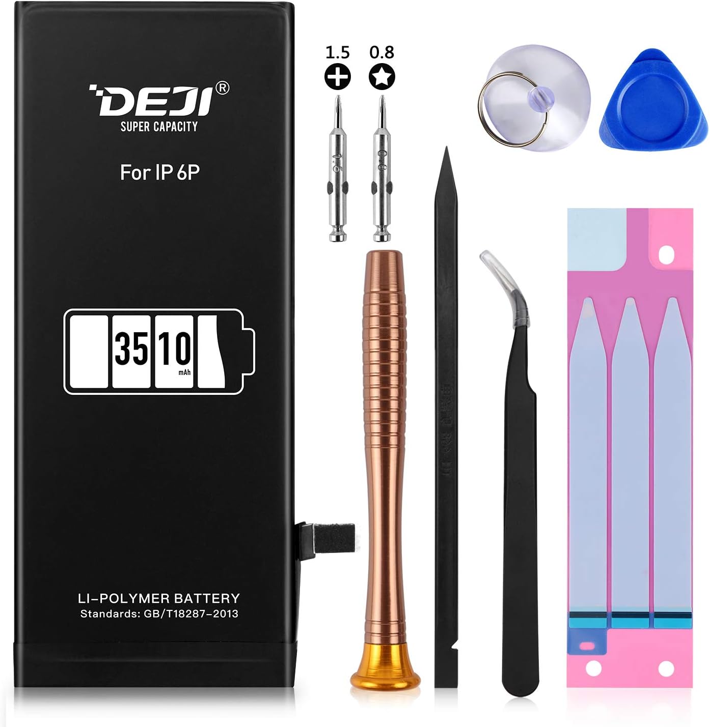 3510mAh Battery for iPhone 6 Plus, DEJI High Capacity Replacement Battery for Model A1522, A1524, A1593 with Complete Repair Tool Kit and Instruction-[2 Year Warranty]