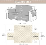 TAOCOCO 2 Seater Sofa Cover Khaki Storage Pockets Anti Slip Washable Protector view 3