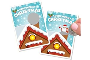Christmas Party Scratch Off Game Cards 48 PCS Santa Festive Raffle Games Prizes Tickets Christmas Winter Holiday Business Pri