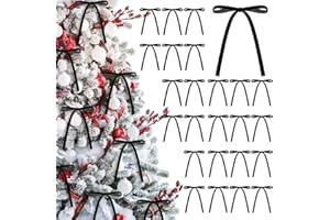 KUNJOCY 24 Pcs Velvet Christmas Bows 5 x 7 Inch Rustic Velvet Small Ribbon Gift Bow for Xmas Tree Ornaments DIY Craft Wreaths Garlands Indoor Outdoor Home Decorations (Black)