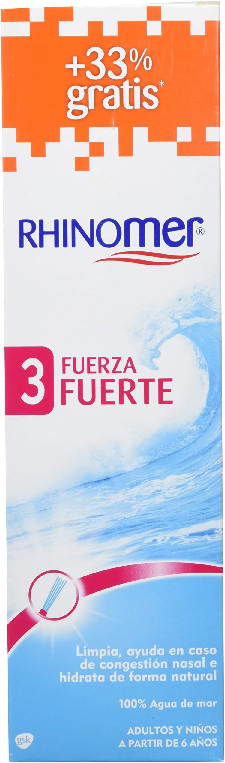 RHINOMER FUERZA 3 + 33 % GRATIS 135 ML +45 ML