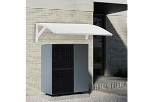 KAHYKLQI Air Conditioner Cover for Outside Units AC Compressor Awning,Patio Awning Canopy Rain Snow Protection Sheet,36x21 Inch Wall Mounted Galvanized Steel AC Cover with Sloped Roof