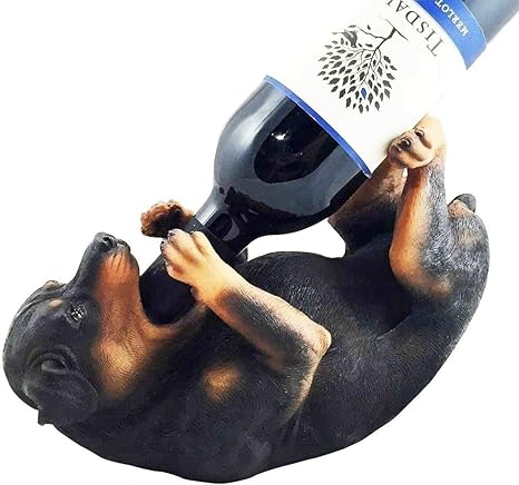 Amazon Shopforallyou 置物と像 犬 ペディグリー ロットワイラー ブッチャー 犬 ワイン オイル ボトル ホルダー 置物 キッチン ワインラック ホルダー オンライン通販