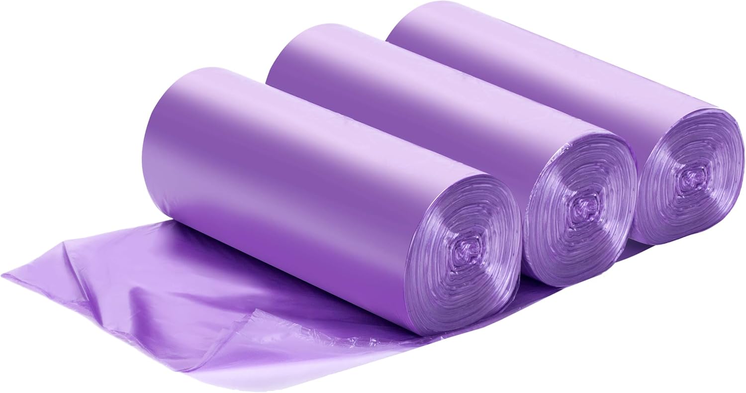 Plastic Trash Bags, Waste basket Liners, 5 Gallon Purple