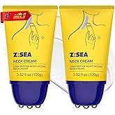 Z:SEA Neck Firming Cream with Roller 2 Pack, Anti-Aging Neck & Chest Cream with Multi Peptide + Collagen + Hyaluronic Acid + Ceramide, Pro-Xylane, Panthenol, Smooths Wrinkles & Fine Lines3.52 FL OZ)