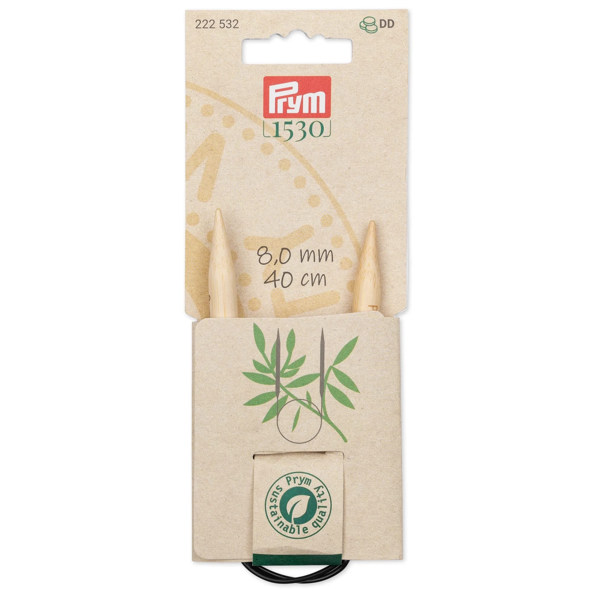 Prym - Prym 1530 Bamboo Circular (40cm, 8.00mm) Needle - 5 Pieces