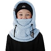 OWNGIGI Balaclava Ski Mask for Kids, Winter Windproof Face Mask for Cold Weather, Fleece Hooded Scarf Head Cover Neck Warmer