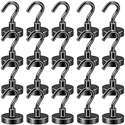 DIYMAG Black Magnetic Hooks, 50 LB Heavy Duty