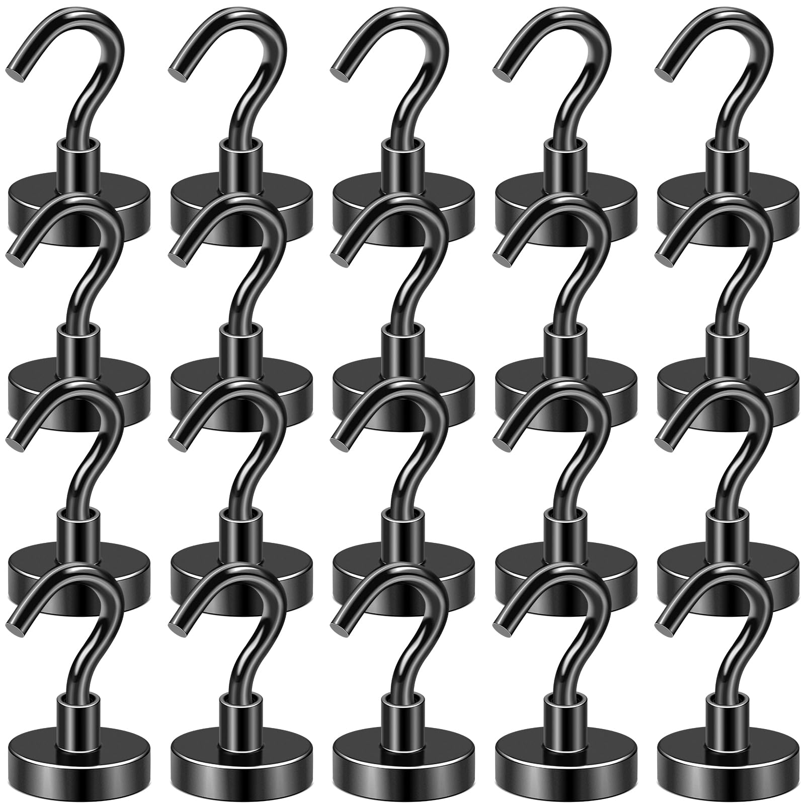 DIYMAG Black Magnetic Hooks, 50 LB Heavy Duty