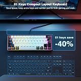 Snpurdiri 60% Wired Gaming Keyboard RGB Backlit Ultra-Compact Black White view 3