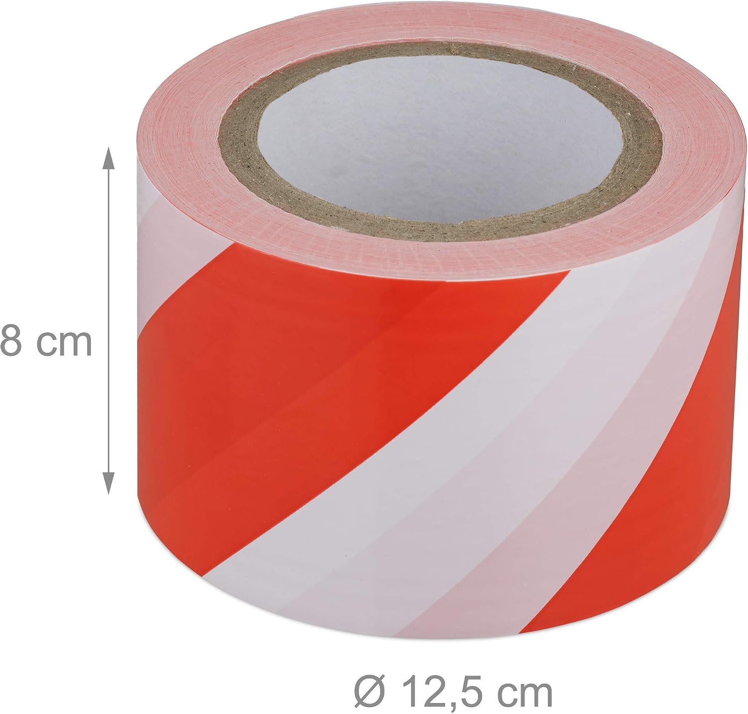 Relaxdays 10027756 Barrier Tape, Tear-Resistant, Non-Adhesive, Safety Accessory for Marking Hazards, PE, 80mm x 2200m, Red/White, 1 Piece - Image 5