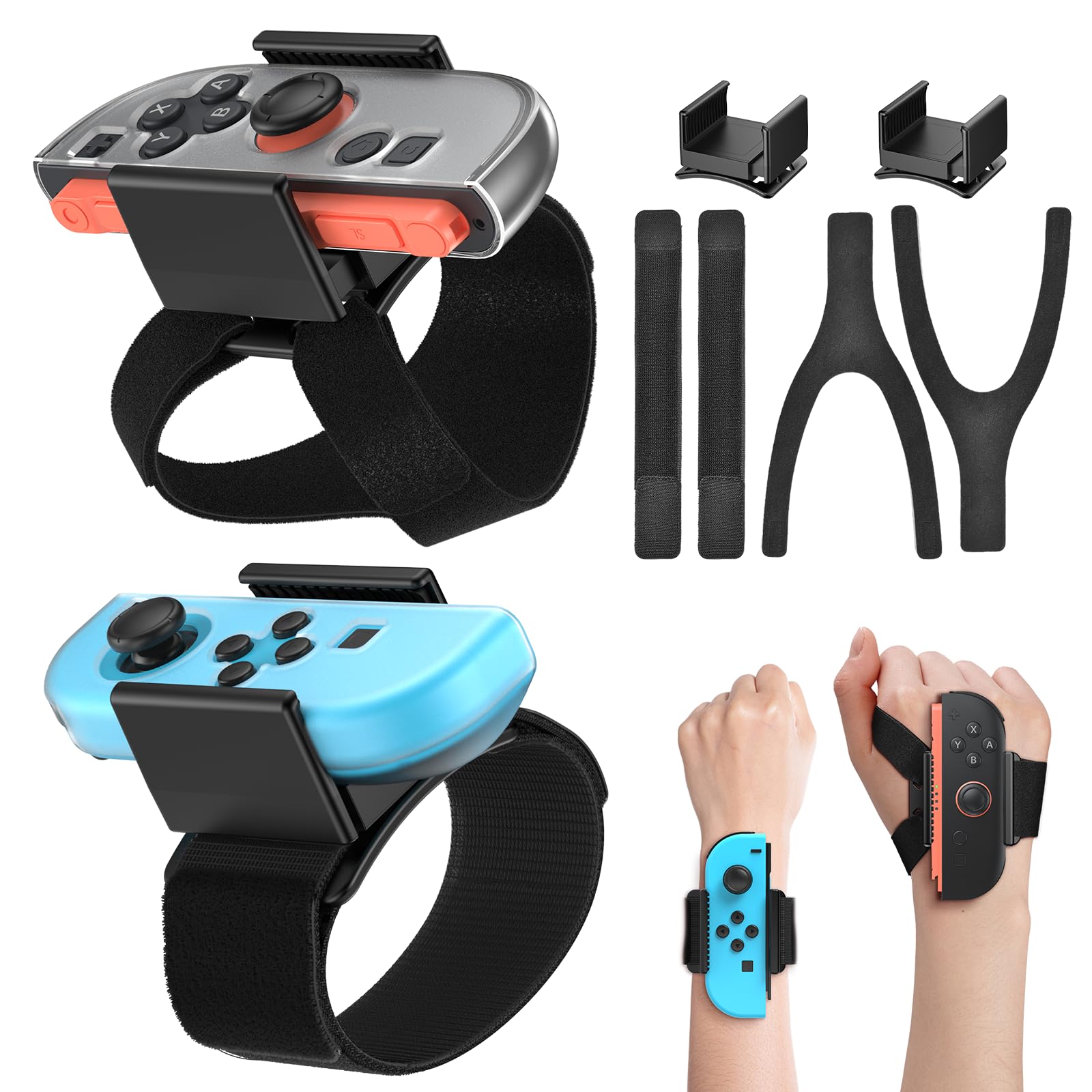 [6 in 1 - 𝐒𝐰𝐢𝐭𝐜𝐡 𝟐/𝟏] Wristband for Switch Just Dance 2026/2025,for Nintendo Switch 2/1/Switch OLED Joy-Con Controller,Hand Strap for Just Dance 2024/ Zumba Burn It Up,Case-Friendly Adjustable