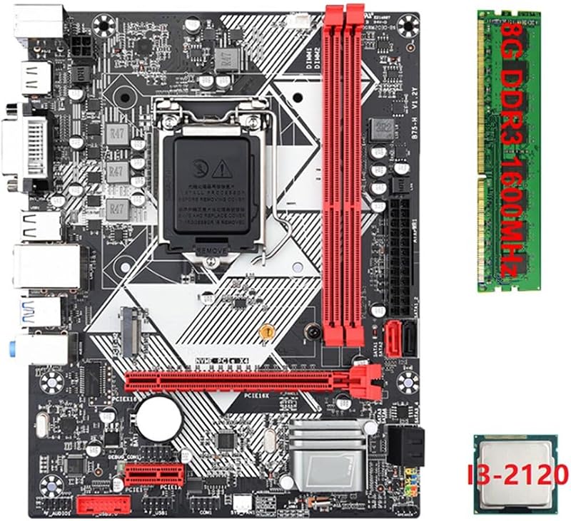 INTCHE B75-H LGA 1155 Computer Motherboard i3-2120 CPU 8GB DDR3 RAM USB 3.0