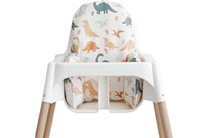 Yeah Baby Goods Wipeable IKEA Antilop Highchair Cushion Cover (Dino Time) - Soft, Waterproof Baby High Chair Cover