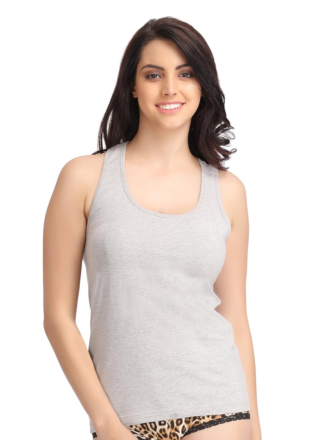 clovia women's stretchable cotton tank top with racerback