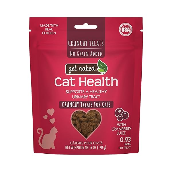 GET NAKED URINARY CAT HEALTH TREATS WITH CRANBERRY & REAL CHICKEN 6OZ | CRUNCHY, GRAIN-FREE, NATURAL URINARY TRACT & DENTAL CARE | SUPPORTS UT SUPPORT & FRESH BREATH | MADE IN THE USA