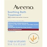 Aveeno Soothing Bath Treatment, Fragrance-Free, 8 Ct | Natural Colloidal Oatmeal Bath, For Eczema-Prone, Sensitive Skin, Relieves Itchy, Dry Skin, Individual Packets