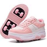 Funnydream Roller Skate Shoes 6 Wheels for Boy Girls Kids Detachable Sneaker Beginner Casual Walking Skating Shoes