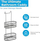 Blue Canyon 2 Tier Hanging Shower Caddy No Drill Stainless Steel Grey view 2