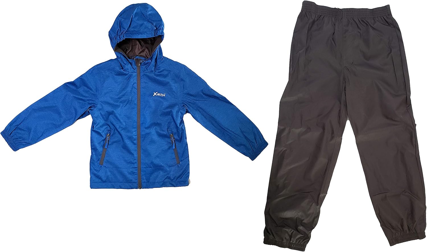 XMTN Water and Wind Resistant Rain Jacket and Pants 2 Piece Set (Blue