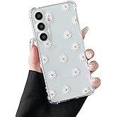 ZTOFERA for Samsung Galaxy S25 Case Clear Cute Flower Pattern for Women Girls Protective Shockproof Slim TPU Bumper Phone Cover for Samsung S25 Case, Daisy